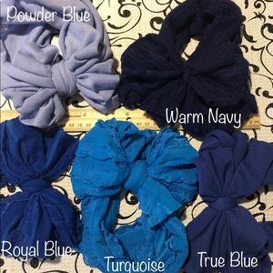 “The Blues” Messy Bow (Lot of 5)